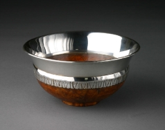 Mazer, burr rowan and silver by Robin Wood now in the collection of Dr Rowan Williams, Archbishop of Canterbury
