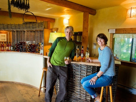 Helen Grond and Steve McGrath in the tasting room.
